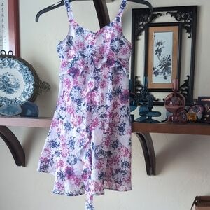 DKNYC Floral Tank Top - Pink and Blue